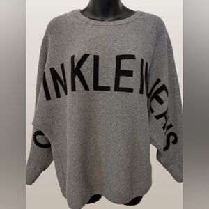 ✨☁️ Calvin Klein Grey Oversized Logo Sweater XL Dolman Sleeve